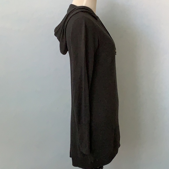 Dakini Dark Gray Hooded Long Sweater Dress - Picture 4 of 12